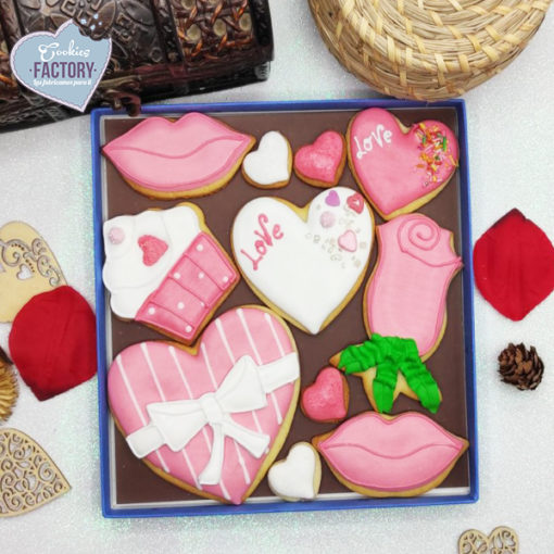 caja galletas personalizadas San Valentin regalo rosa