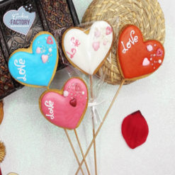 galletas decoradas san valentin corazones con palo